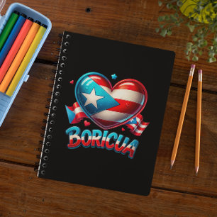 Puerto Rico Boricua Love Heart Flag Notebook