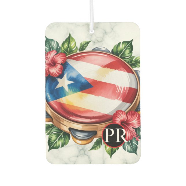 Puerto Rico Boricua Musician  Car Air Freshener (Front)