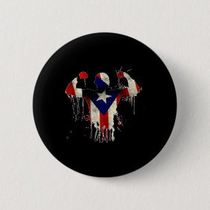Puerto Rico Boxing Gloves Boxeo Shirt Ropa Uni 6 Cm Round Badge