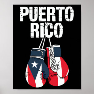 Puerto Rico Boxing Gloves Flag Heritage Boricua Pr Poster