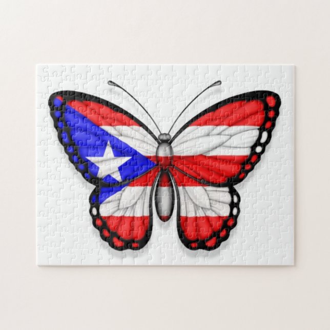 Puerto Rico Butterfly Flag Jigsaw Puzzle (Horizontal)