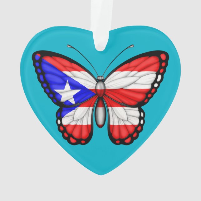 Puerto Rico Butterfly Flag Ornament (Back)