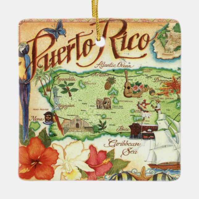 Puerto Rico  Ceramic Ornament (Front)