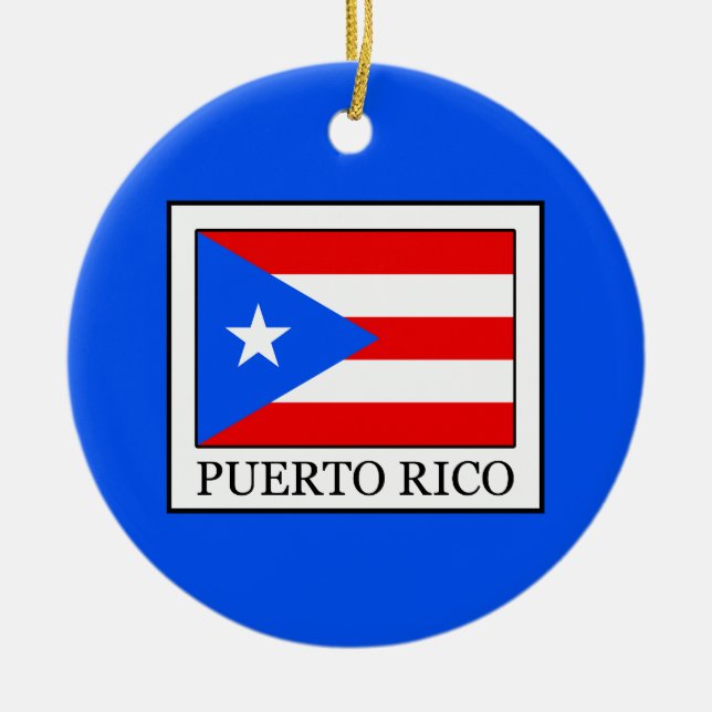 Puerto Rico Ceramic Tree Decoration (Front)