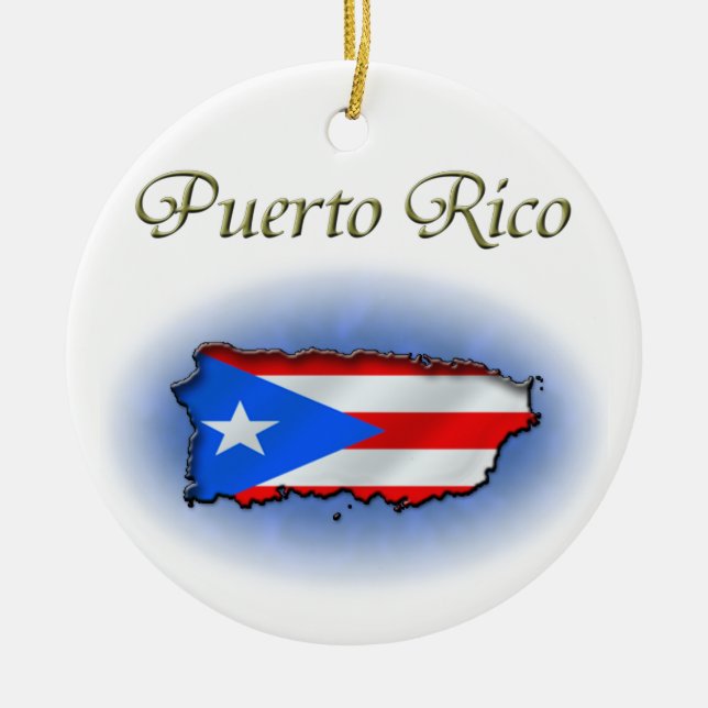 Puerto Rico Ceramic Tree Decoration (Front)