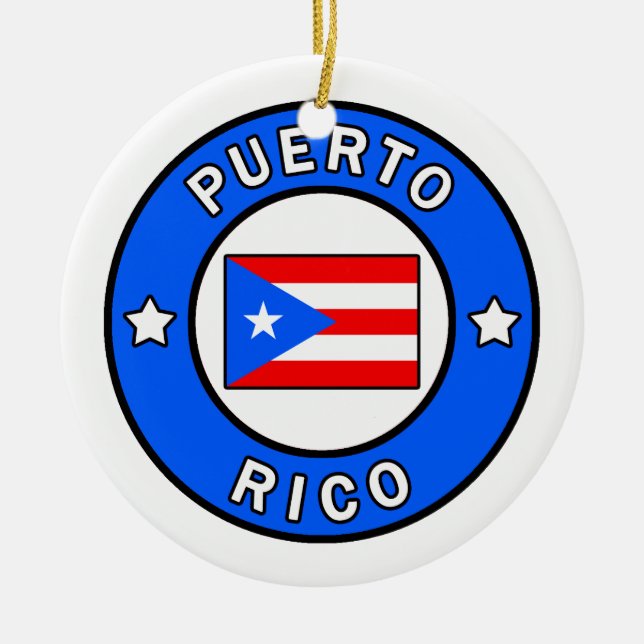 Puerto Rico Ceramic Tree Decoration (Front)