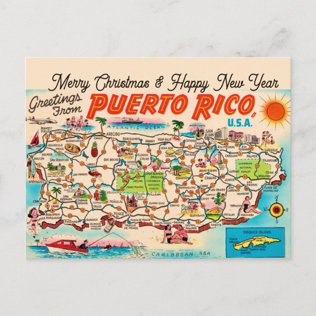  Puerto Rico Christmas Greeting Postcard (Front)