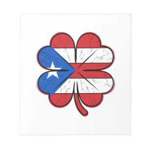 Puerto Rico Clover Flag Vintage Engraving Vector D Notepad