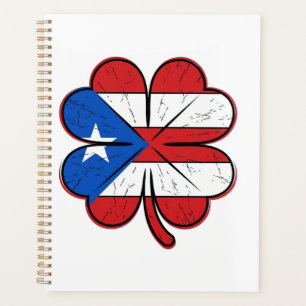 Puerto Rico Clover Flag Vintage Engraving Vector D Planner
