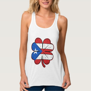 Puerto Rico Clover Flag Vintage Engraving Vector D Singlet