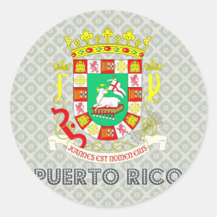 Puerto Rico Coat of Arms Classic Round Sticker