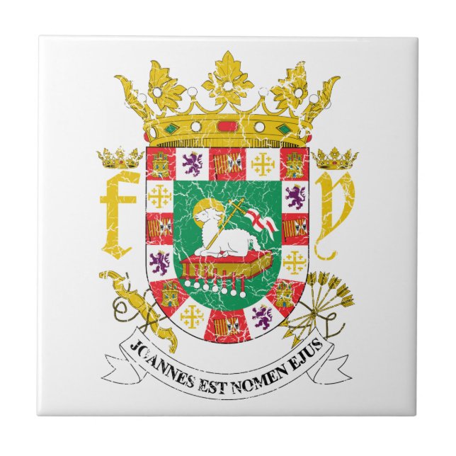 Puerto Rico Coat Of Arms Tile (Front)
