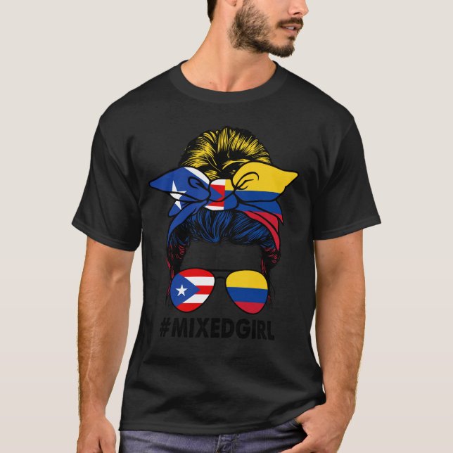 Puerto Rico Colombia Flag Puerto Rican Colombian M T-Shirt (Front)