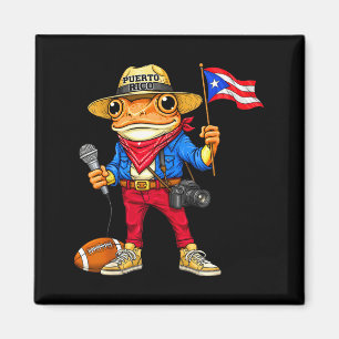 Puerto rico coqui frog street music football magnet
