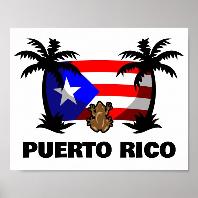 Puerto Rico Coqui Frog Travel Poster (Front)