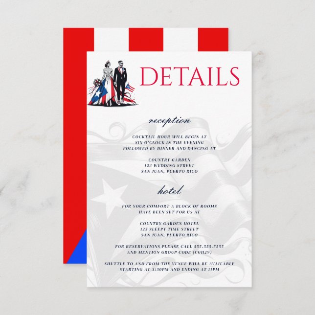 Puerto Rico Couple Enclosure Card (Front/Back)