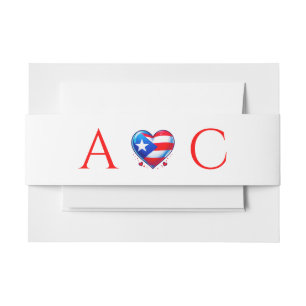 Puerto Rico Couple Wedding Invitation Belly Band
