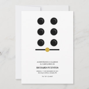 Puerto Rico Domino Birthday Invitation 5x7
