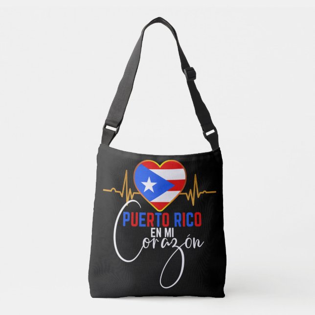 Puerto Rico en mi Corazon Puerto Rican Pride  Crossbody Bag (Front)