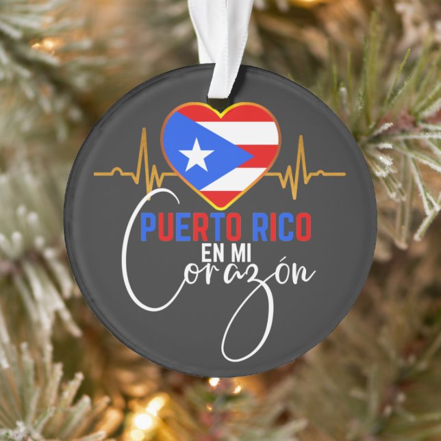 Puerto Rico en mi Corazon Puerto Rican Pride  Ornament (Tree)