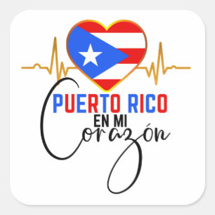 Puerto Rico en mi Corazon Puerto Rican Pride   Square Sticker
