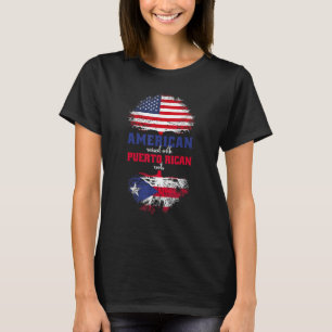 Puerto Rico Flag American Raised Boricua Roots Pat T-Shirt