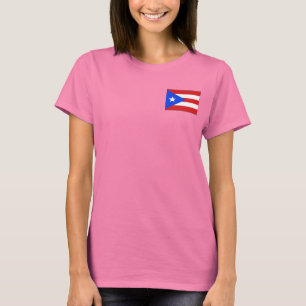 Puerto Rico Flag and Map dk T-Shirt
