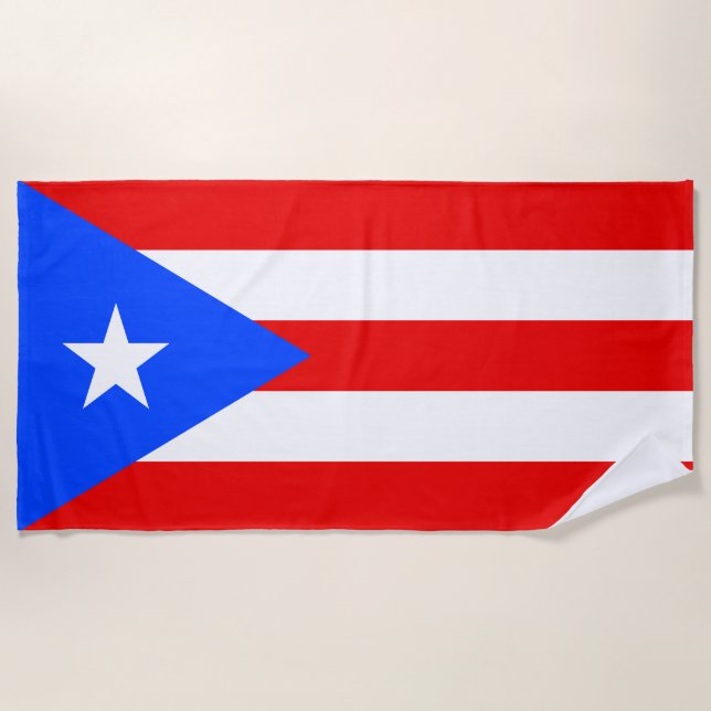Puerto Rico Flag Beach Towel (Front)