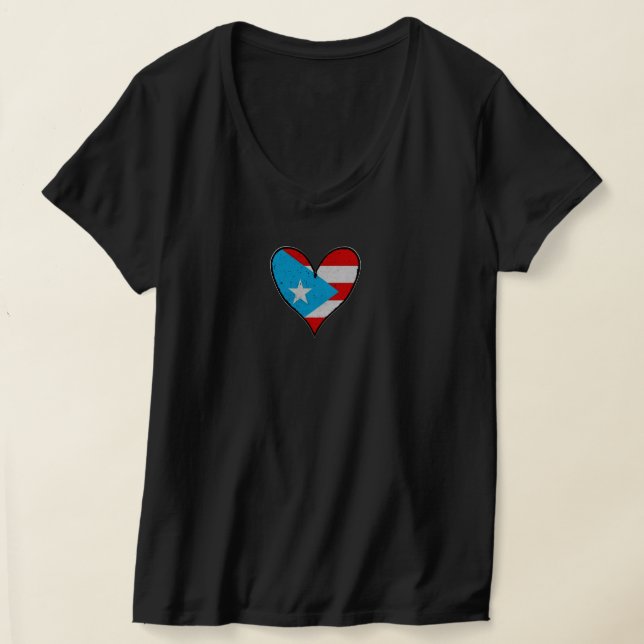 Puerto Rico Flag | Boricua Heart, Puerto Rican T-Shirt (Laydown)