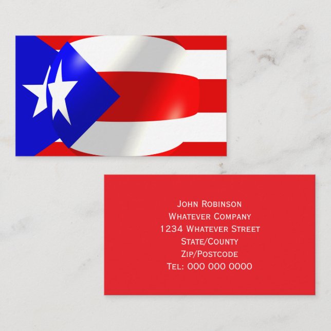 Puerto Rico Flag Business Card (Front/Back)