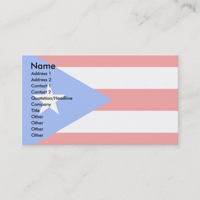 Puerto Rico Flag Business Card (Front)