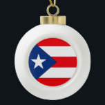 Puerto Rico Flag Ceramic Ball Christmas Ornament<br><div class="desc">FlagSwag.com Gifts and Apparel: Custom World Flag Designs and Patterns on T-shirts,  Posters,  Mugs,  Stickers and more gifts. Choose "Customise" then "Edit" to change the colour on any style and browse more designs at http://www.FlagSwag.com</div>