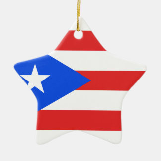 Puerto Rico Flag Ceramic Tree Decoration
