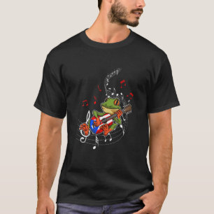 Puerto Rico Flag Coqui Frog Play Guitar Puerto Ric T-Shirt