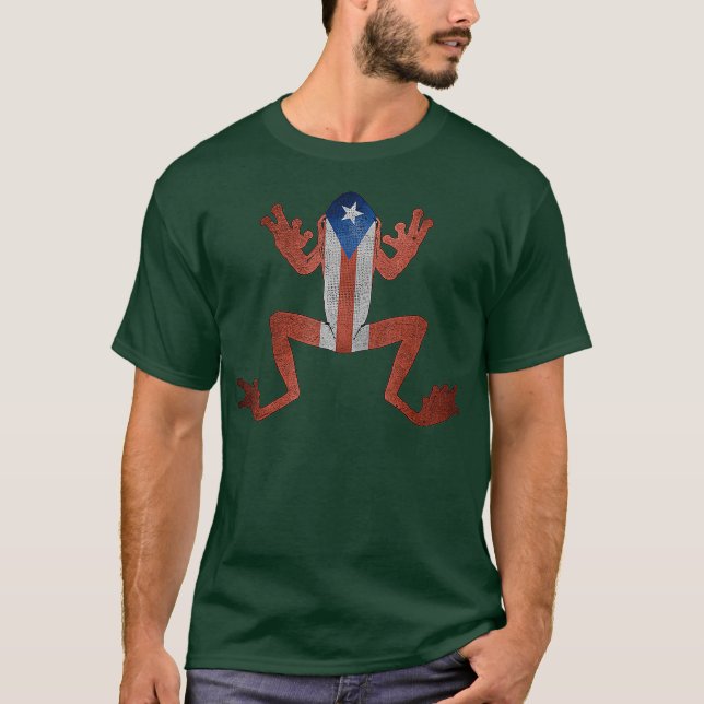 Puerto Rico Flag Coqui Frog  Rican Se Levanta T-Shirt (Front)