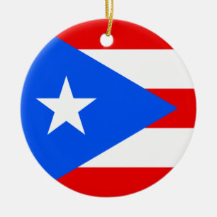 Puerto Rico flag custom Christmas tree ornament