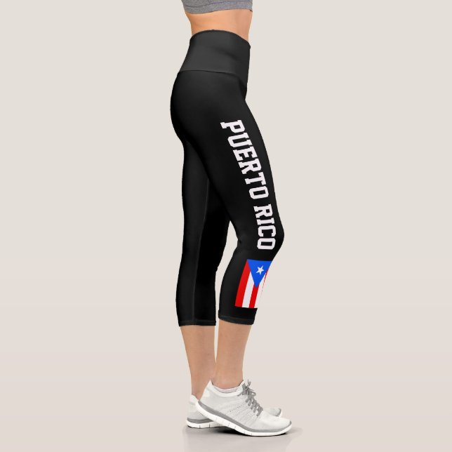 Puerto Rico flag custom high waist Capri leggings (Right)