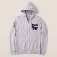 Puerto Rico flag custom zipped hoodie for men