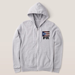 Puerto Rico flag custom zipped hoodie for men