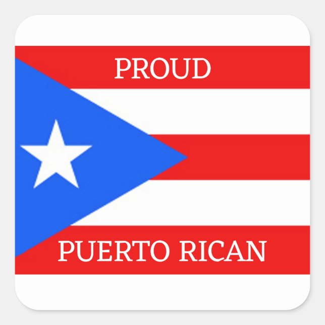 Puerto Rico Flag Design Square Sticker (Front)