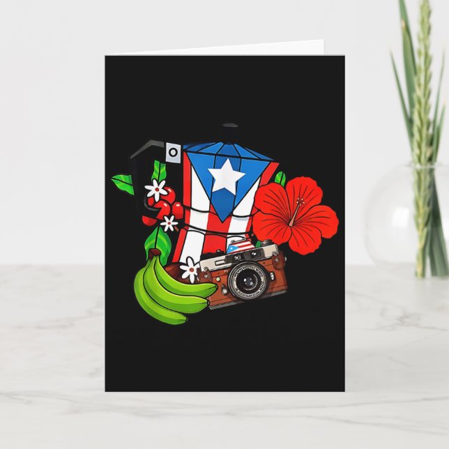 Puerto Rico Flag Floral Frog Boricua Women Hispani Card (Front)
