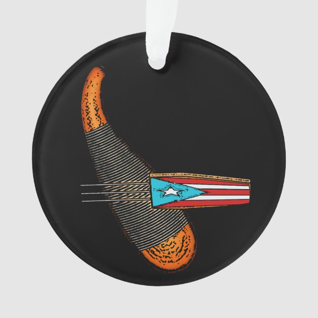 Puerto Rico Flag Guiro Ornament (Front)