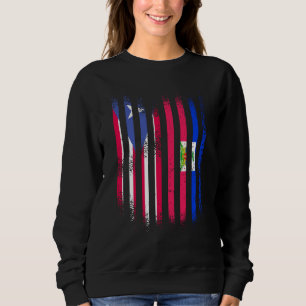 Puerto Rico Flag Haiti Grown Country Flags Stripes Sweatshirt