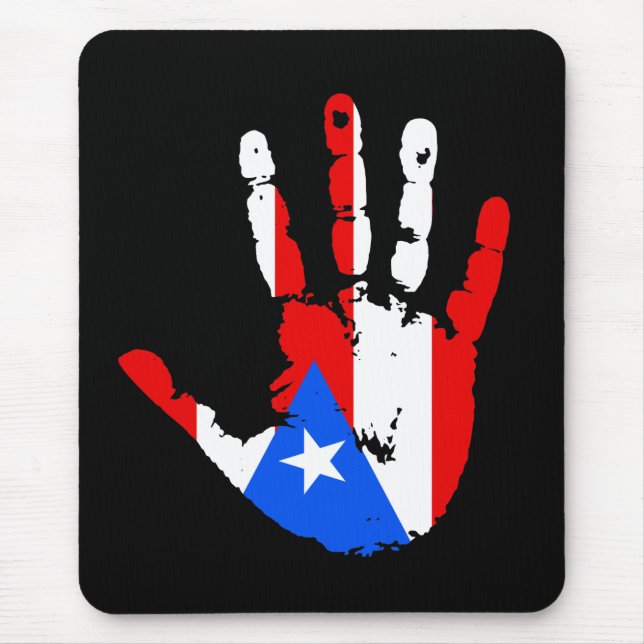 Puerto Rico Flag Handprint Mouse Pad (Front)