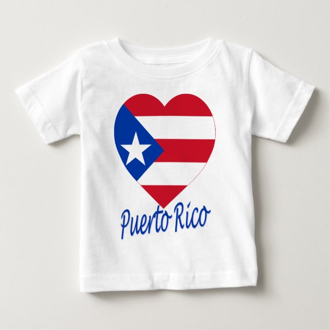 Puerto Rico Flag Heart Baby T-Shirt (Front)