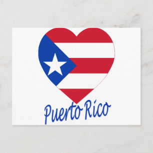Puerto Rico Flag Heart Postcard