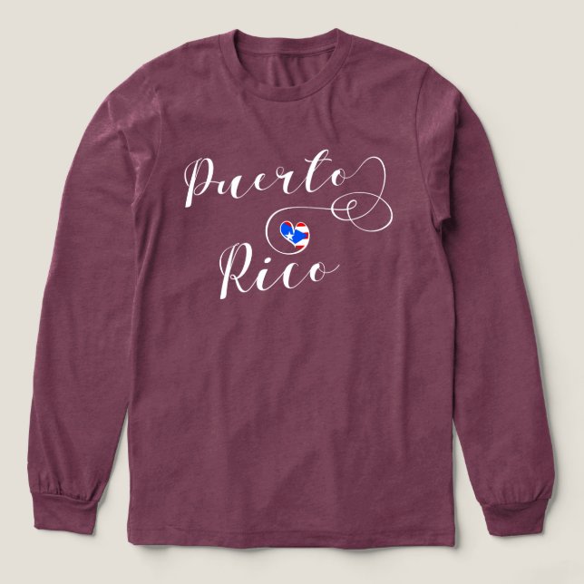 Puerto Rico Flag Heart, Puerto Rican Design Tri-Blend Shirt (Design Front)