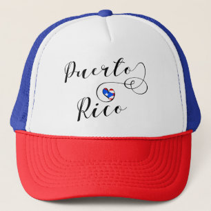 Puerto Rico Flag Heart, Puerto Rican Trucker Hat
