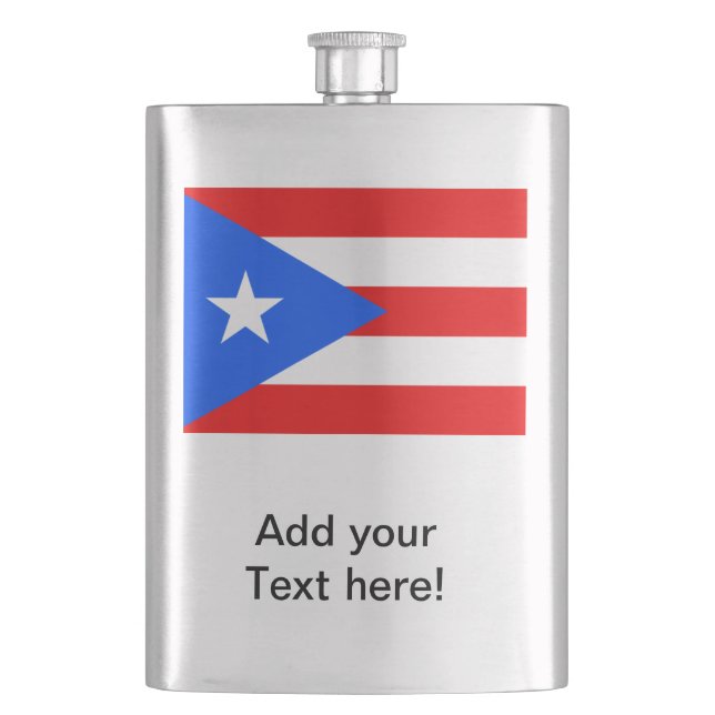 Puerto Rico Flag Hip Flask (Front)