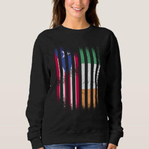 Puerto Rico Flag Ireland Grown Country Flags Strip Sweatshirt